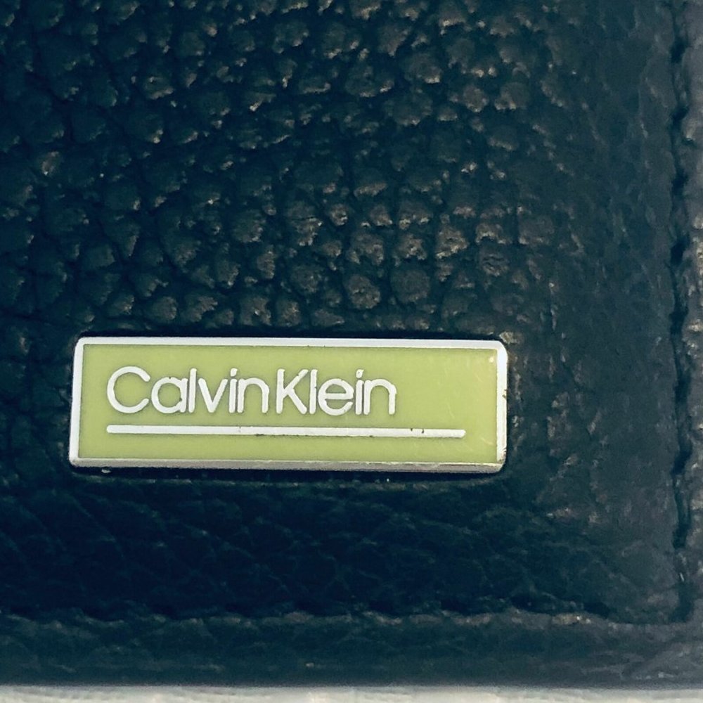 Calvin Klein Mens Black Green Leather Credit Card Holder Small Wallet Set Of 2 - Picture 6 of 10